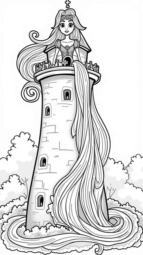 rapunzel coloring pages free